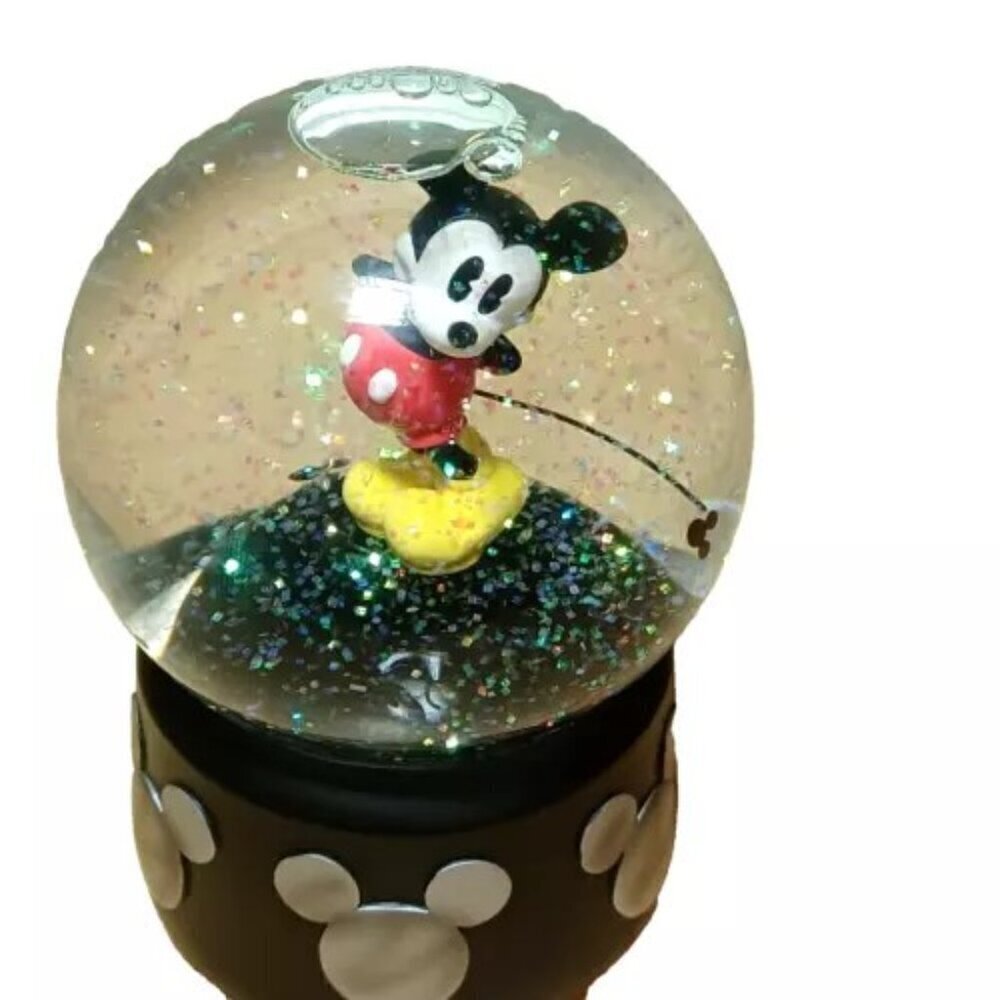 Mickey Mouse Musical Snow Globe Disney Wind Up "Mickey Mouse‎ March" Song Works!